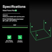 16mm Grow Tent Pole-B for 3x3 Tent 1-Piece, Only for Vivosun Grow Tents