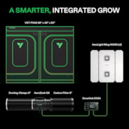 Smart Grow Tent Kit GIY-SGS-84 Pro 4x8, 8-Plant Complete System, with WiFi E42A Controller, 2x 400W AeroLight Wing LED Grow Light, and 8-inch AeroZesh G8 Ventilation Combo