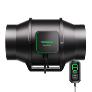 AeroZesh S6 Inline Fan 6″ with E12 Speed Controller, PWM-Controlled EC Fan for Grow Tent Ventilation