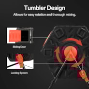 Dual Chamber Tumbling Composter, 2X 18.5 Gallon Compost Bin, Heavy-Duty Compost Tumbler w/Sliding Door, Lockable Brake and Rotating Design, Outdoor