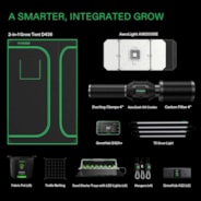 Smart 2-in-1 Grow Tent Kit GIY-SGS-43 3x4, 2-Plant Complete System, with WiFi E42A+ Controller, AeroLight Wing AW200SE LED Grow Light, and 4-inch AeroZesh G4 Ventilation Combo
