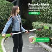 20" Cordless Pole Hedge Trimmer with 20” Dual-Action Laser Blade, Adjustable Cutting Head