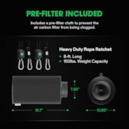 8-Inch Air Carbon Filter for Odor Control, Black