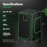Grow Tent 4x4 S448, 4-8 Plants Use, 600D Light-proof Oxford, 48″ x 48″ x 80″, For Indoor Plants Growing