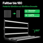 VSFL6450 Vollspektrum LED Pflanzenlampe Lichtbalken 645W, faltbares Design mit 6 Dimmoptionen, 150 x 150 cm Abdeckfläche