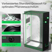 Smart Growbox Komplettset 120 x 60 x 180 cm, Komplettes Grow-Set mit GrowHub E42A+, 1680D Mylar Growzelt, Vollspektrum LED Pflanzenlampe und effizientem Belüftungssystem