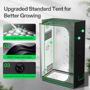 Kit de cultivo inteligente en carpa de 120 x 60 x 180 cm, sistema completo de cultivo interior con controlador inteligente, luz LED de espectro completo y sistema de ventilación automatizado, carpa de Mylar 1680D