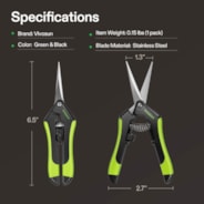 Gardening Hand Pruner Pruning Shear with Straight Stainless Steel Blades, Black-and-Green