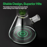 Classic Beaker Bong – Sleek Glass Water Pipe with Dual Filtration & Ice Catcher