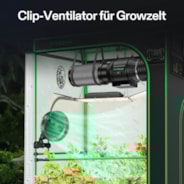 AeroWave E6 Gen2 Clip Fan, EC-Motor, mit automatischer Oszillation, Luftzirkulator für die Growbox, Schwarz