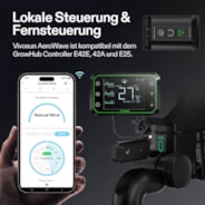 AeroWave E6 Gen2 Clip Fan, EC-Motor, mit automatischer Oszillation, Luftzirkulator für die Growbox, Schwarz