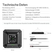 AeroLight A100SE 100W LED-Pflanzenlampe mit AeroZesh T4 10 cm Rohrventilator und GrowHub E42A Controller