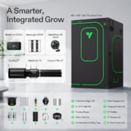 Kit de culture indoor intelligent Pro 120 x 120 x 200 cm, système de culture avec lampe LED 2-en-1 à spectre réglable, automatisation intelligente GrowHub, ventilation efficace et circulation d’air à 360°, tente en Mylar 2000D