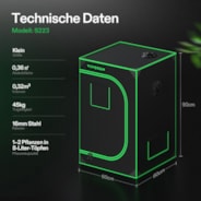 Growbox 60x60x90cm S223, für 1-2 Pflanzen, 600D lichtdichtes Oxford-Gewebe, für den Indoor-Pflanzenanbau