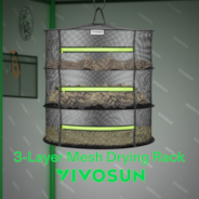3-Layer Mesh Drying Rack Hanging Design with Green Zippers