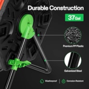 Dual Chamber Tumbling Composter, 2X 18.5 Gallon Compost Bin, Heavy-Duty Compost Tumbler w/Sliding Door, Lockable Brake and Rotating Design, Outdoor