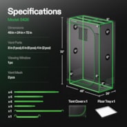 Grow Tent 4x2 S426, High Reflective Mylar with 1680D Oxford Canvas & Heavy-Duty Metal Support 48"x24"x72"
