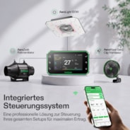 Smart Growbox Komplettset Pro 60 x 60 x 120 cm, Komplettes Grow-Set mit 2-in-1 LED-Lampe mit anpassbarem Spektrum, intelligenter GrowHub-Automatisierung, effiziente Belüftung & 360°-Luftzirkulation, 2000D Mylar-Growzelt