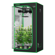 Smart Grow Tent Kit GIY-SGS-33 Lite 3x3, 3-Plant Complete System, with WiFi E42A Controller, 200W VS2000 LED Grow Light, 4-inch AeroZesh G4 Ventilation Combo, and AeroWave E6 Clip-on Fan