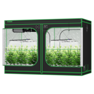 Smart Grow Tent Kit Pro 5x10, 12-Plant Complete System, with WiFi E42A+ Controller, 2x 750W LumaLight LED Grow Light, and 8-inch AeroZesh T8 Ventilation Combo