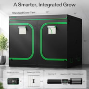 Smart Grow Tent Kit 8x8 Complete Indoor Grow System with Smart Controller, Full-Spectrum LED Grow Light & Ventilation Automation System, 1680D Mylar Tent 96"x96"x80"