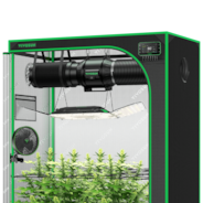 Smart Grow Tent Kit GIY-SGS-52 2x5, 3-Plant Complete System, with WiFi E42A+ Controller, 200W AeroLight Wing LED Grow Light, 6-inch AeroZesh T6 Ventilation Combo, and AeroWave E6 Gen2 Clip-on Fan