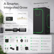 Smart Grow Tent Kit  3x3 ft, Complete Indoor Grow System with Smart Controller, 200W Full-Spectrum LED Grow Light, Ventilation System & 1680D Mylar Tent, 36"x36"x72"