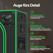 Growbox Pro 60x120x180cm P426, für 2-4 Pflanzen, großes Frontfenster, für den Indoor-Pflanzenanbau