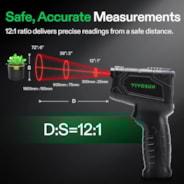 VPD Thermometer, Handheld Environmental Monitor, Precision Infrared Laser Thermometer Gun with Adjustable Emissivity, Leaf VPD and Temperature Monitoring for Plants, Grow Tents, HVAC