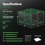 Grow Tent 10x10 S108, High Reflective Mylar with 1680D Oxford Canvas & Heavy-Duty Metal Support 120"x120"x80"