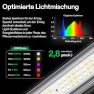 VSFL6450 Vollspektrum LED Pflanzenlampe Lichtbalken 645W, faltbares Design mit 6 Dimmoptionen, 150 x 150 cm Abdeckfläche