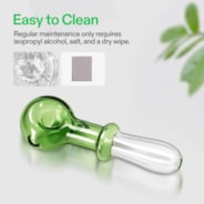4” Classic Spoon Pipe, Glass Dry Pipe with Single Hole Push Bowl, Green