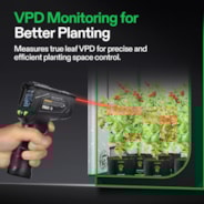 VPD Thermometer, Handheld Environmental Monitor, Precision Infrared Laser Thermometer Gun with Adjustable Emissivity, Leaf VPD and Temperature Monitoring for Plants, Grow Tents, HVAC