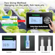 VIVOSUN 5-in-1 Water Quality Monitor with pH/TDS/EC/Temp/Humidity Function, Backlight Screen for Fish Tank, Water Purifier and Aquarium