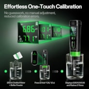 pH Meter, High Accuracy pH Tester with ATC, Digital pH Pen 0.00–14.00 ±0.1pH, Portable Nutrient Test Meter with Interchangeable Probe for Water