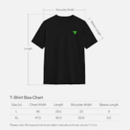 100% Cotton T-shirt L, Black Crew Neck Tee with Front Logo & Plant-Inspired Back Graphic