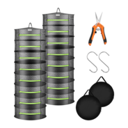 8-Layer Mesh Drying Rack Hanging Design with Green Zippers 2-Pack