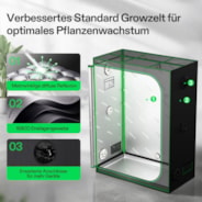 Smart Growbox Komplettset 150 x 80 x 200 cm, Komplettsystem für 3 Pflanzen, mit WiFi E42A+ Controller, 200W AeroLight Wing SE LED Pflanzenlampe und 15 cm AeroZesh G6 Abluftset
