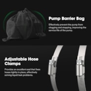 3700 GPH Submersible Water Pump with Barrier Bag, 300W