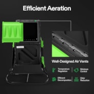 Tumbling Composter, 18.5 Gallon Compost Bin, Heavy-Duty Compost Tumbler w/Sliding Door, Lockable Brake and Rotating Design for Fast Creation of Fertile Soil, Outdoor