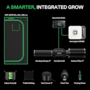 Smart Grow Tent Kit GIY-SGS-27 2.7x2.7, 2-Plant Complete System, with WiFi E42A Controller, 150W AeroLight SE LED Grow Light, and 4-inch AeroZesh G4 Ventilation Combo