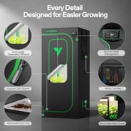 Grow Tent Pro 2.3x2.3 P236, High Reflective Mylar with 2000D Oxford Canvas & Heavy-Duty Metal Support 28"x28"x63"