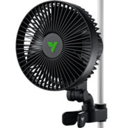 AeroWave A6 Grow Tent Clip Fan, 6" Auto Oscillating Fan with AC Motor, for Hydroponic Ventilation, Black, 1-Pack