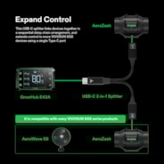 USB-C Splitter with 1 Male to 2 Female, 2-in-1 Type C Splitter, Daisy-chain Adapter Dongle for GrowHub Controller E42A