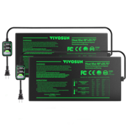 Seedling Heat Mat with Dual Digital Display Thermostat, 48" x 20.75" Black Warm Hydroponic Heating Pad for Seed Germination 2 Pack