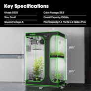 2-in-1 Grow Tent 2x3 D325, 1-2 Plants Use, with Multi-Chamber, 24″ x 36″ x 53″, For Indoor Plants Growing