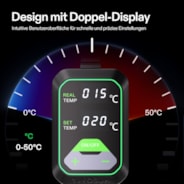 Anzucht-Heizmatte mit digitalem Dual-Display-Thermostat, 25x53 cm schwarze Wärmematte für die Keimung von Samen, 3er-Pack