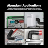 6 Inch 8 Feet Black Non-Insulated Flex Air Aluminum Ducting, w/Two 6 Inch Stainless Steel Clamps