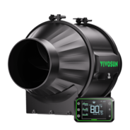AeroZesh T4 Inline Fan 4″ with E42A Temp. Humidity WiFi Controller, PWM-Controlled EC Fan for Grow Tent Ventilation
