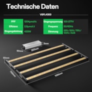 VSFL4300 Full Spectrum LED Grow Light Bar 430W, Foldable Design with 6 Dimming Option, 4 x 4 Ft. Coverage